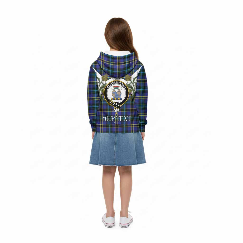 Hope Tartan Family Crest Kid Hoodie Scottish Burns Night Thistle Floral