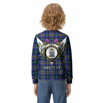 Hope Tartan Family Crest Kid Knitted Sweatshirt Scottish Burns Night Thistle Floral