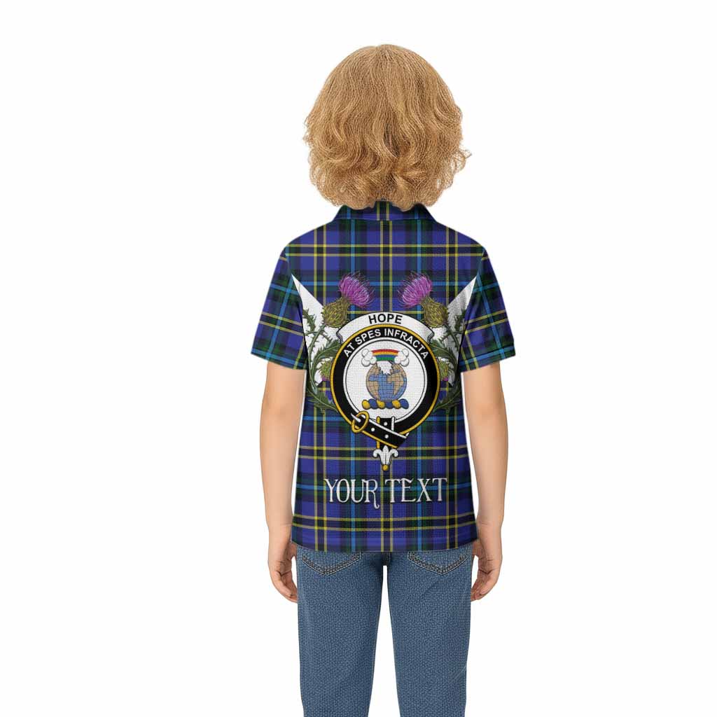 Hope Tartan Family Crest Kid Polo Shirt Scottish Burns Night Thistle Floral