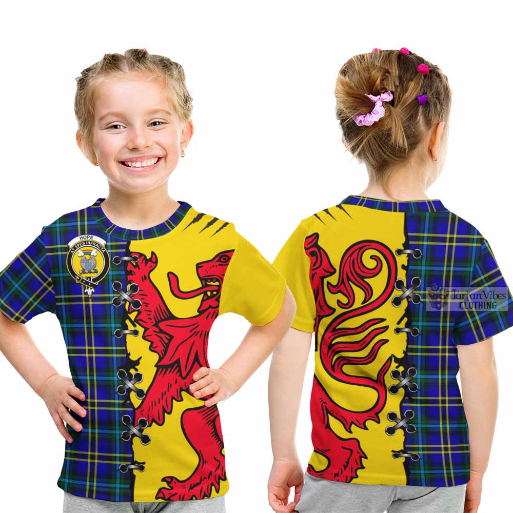 Hope Tartan Family Crest Kid T-shirt Lion Rampant Honor - Tartan Vibes Clothing