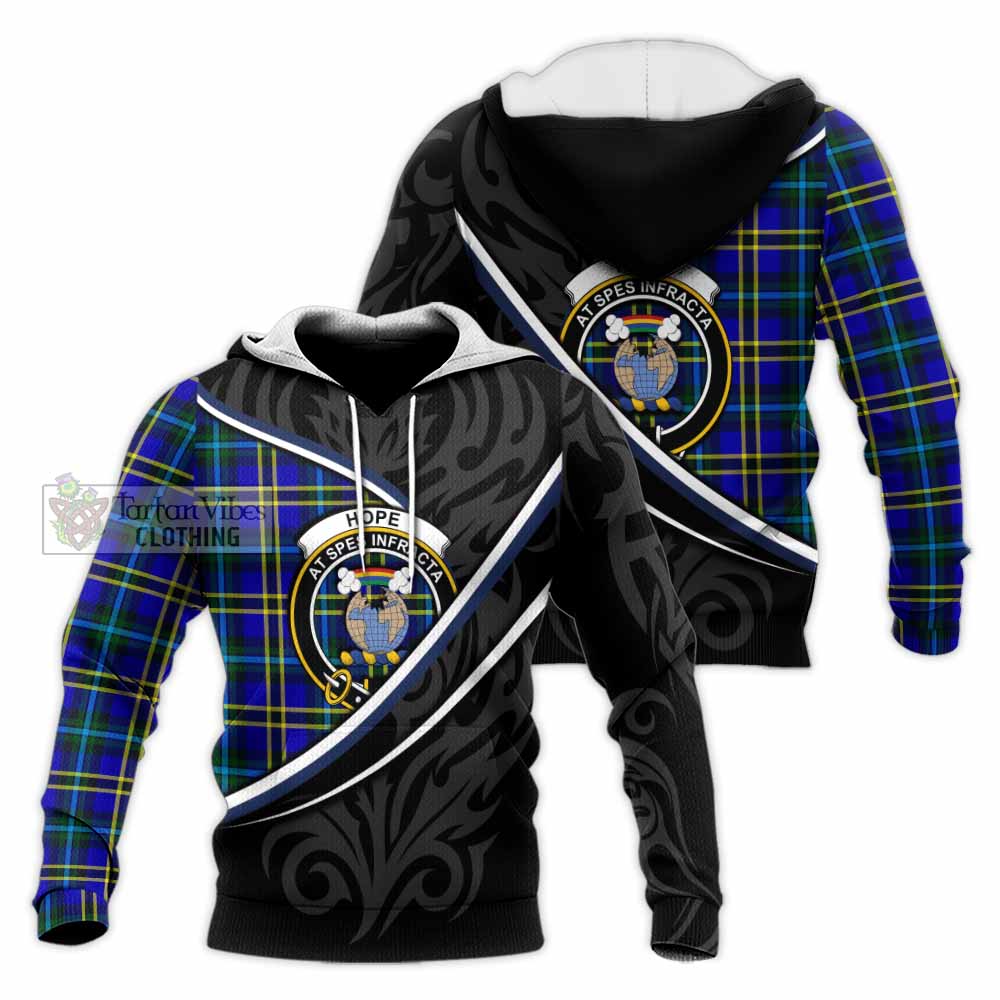 Hope Tartan Family Crest Knitted Hoodie Celtic Scottish Thistle Floral - Tartan Vibes Clothing