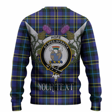 Hope Tartan Family Crest Knitted Sweater Scottish Burns Night Thistle Floral