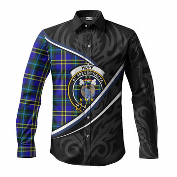 Hope Tartan Family Crest Long Sleeve Button Shirts Celtic Scottish Thistle Floral