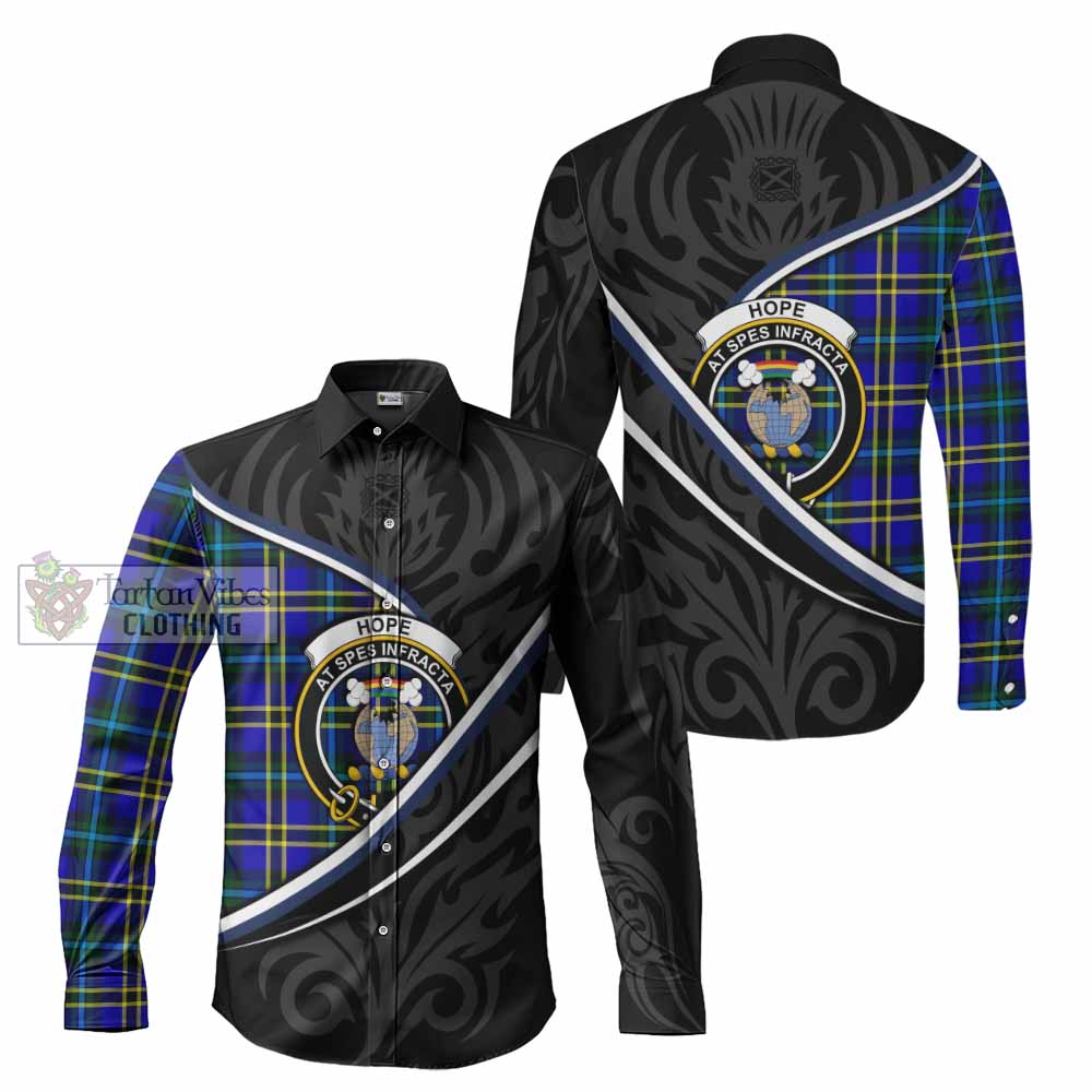 Hope Tartan Family Crest Long Sleeve Button Shirts Celtic Scottish Thistle Floral - Tartan Vibes Clothing