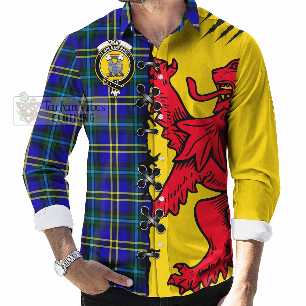 Hope Tartan Family Crest Long Sleeve Button Shirts Lion Rampant Honor - Tartan Vibes Clothing