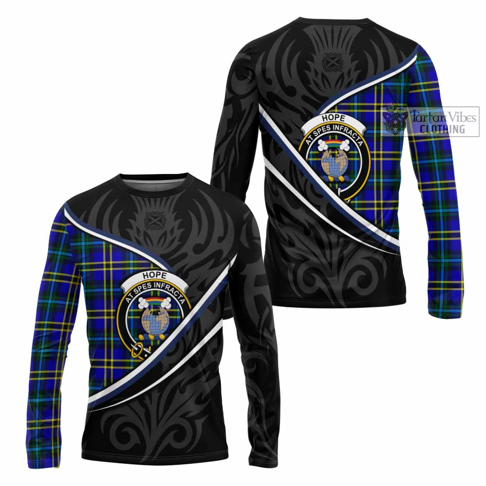 Hope Tartan Family Crest Long Sleeve T-Shirt Celtic Scottish Thistle Floral - Tartan Vibes Clothing