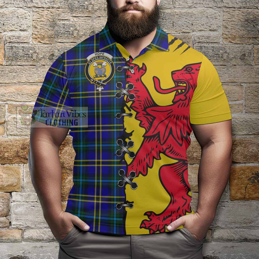 Hope Tartan Family Crest Polo Shirt Lion Rampant Honor - Tartan Vibes Clothing