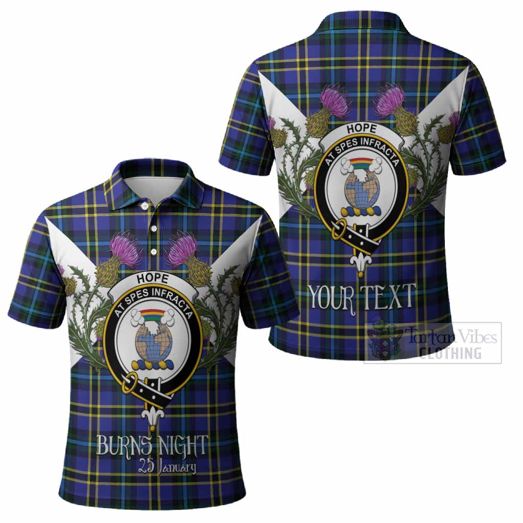 Hope Tartan Family Crest Polo Shirt Scottish Burns Night Thistle Floral