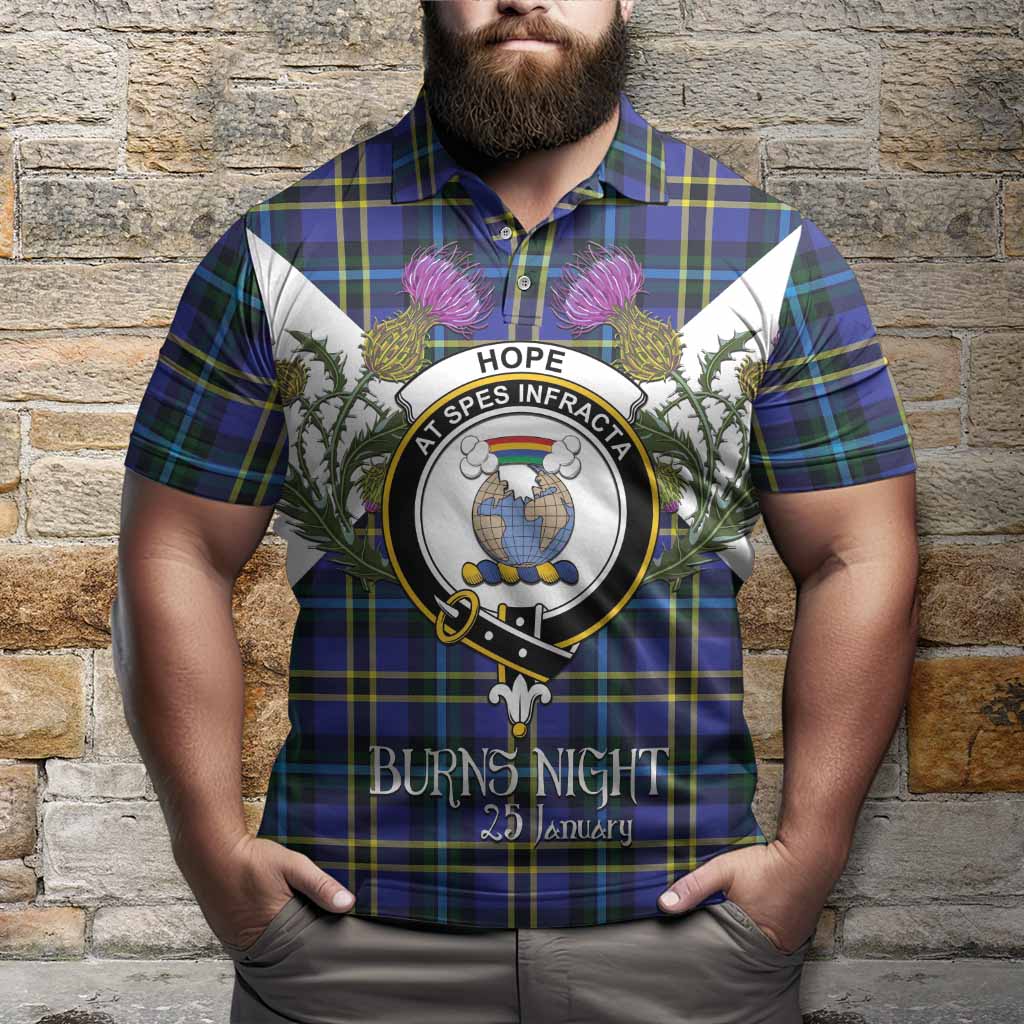 Hope Tartan Family Crest Polo Shirt Scottish Burns Night Thistle Floral