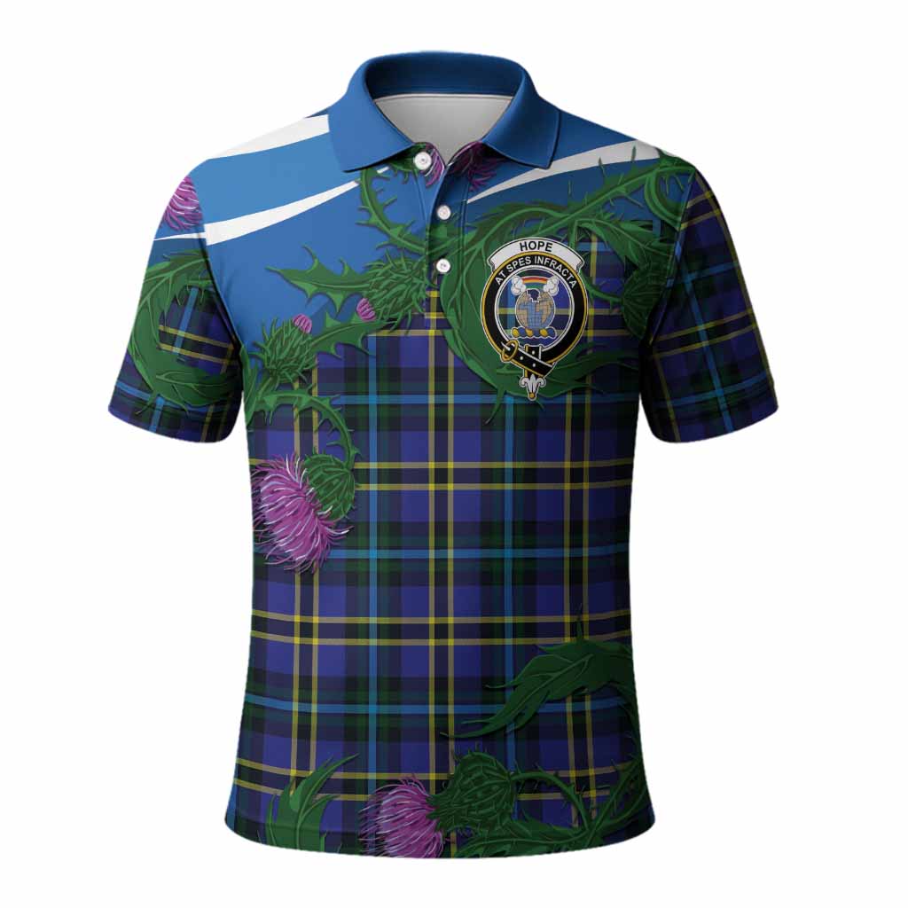 Hope Tartan Family Crest Polo Shirt Thistle in Minimalism