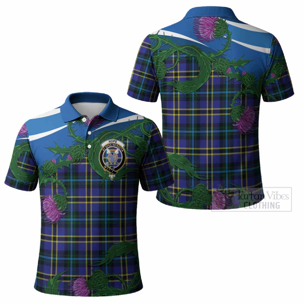 Hope Tartan Family Crest Polo Shirt Thistle in Minimalism