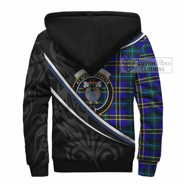 Hope Tartan Family Crest Sherpa Hoodie Celtic Scottish Thistle Floral