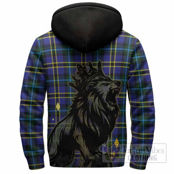 Hope Tartan Family Crest Sherpa Hoodie Crowned Lion Roaring