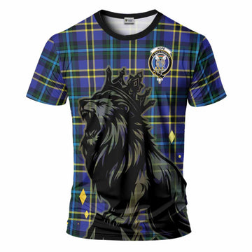 Hope Tartan Family Crest T-Shirt Crowned Lion Roaring