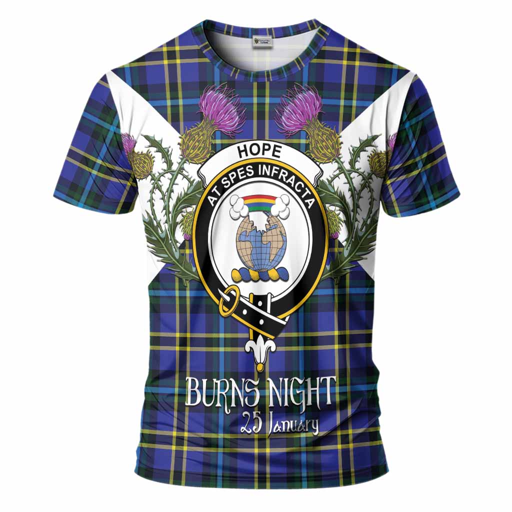 Hope Tartan Family Crest T-Shirt Scottish Burns Night Thistle Floral
