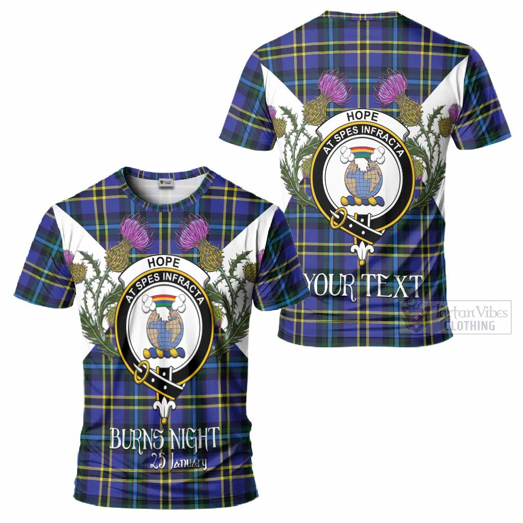 Hope Tartan Family Crest T-Shirt Scottish Burns Night Thistle Floral
