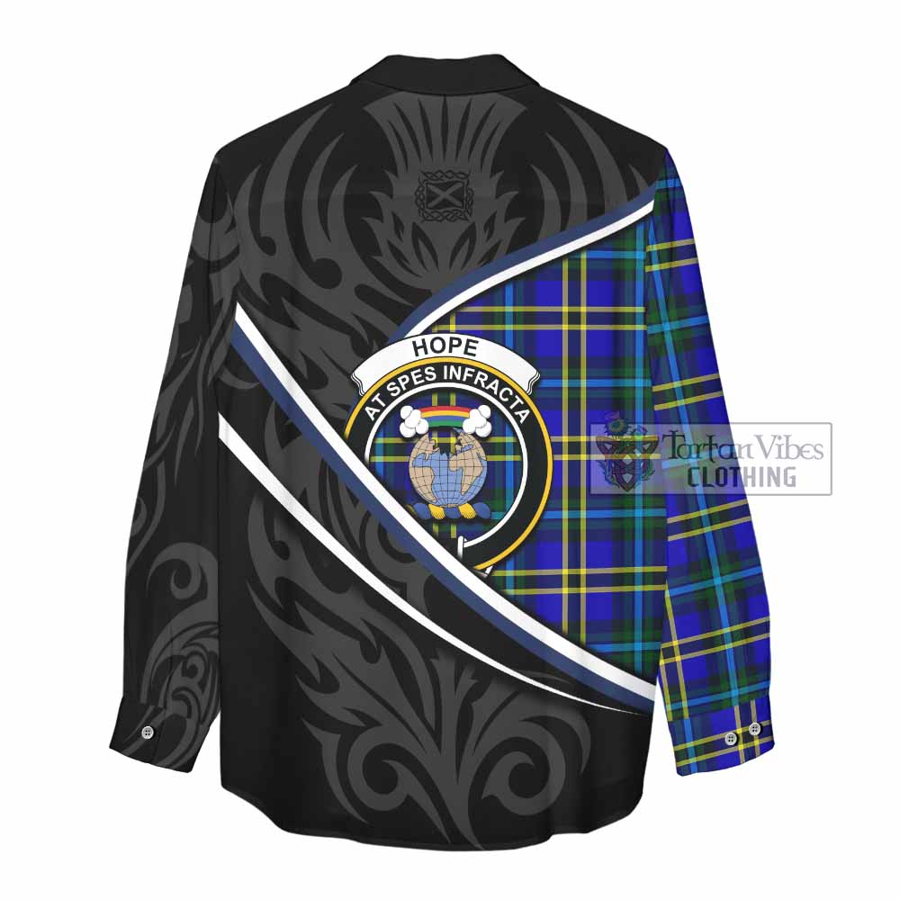 Hope Tartan Family Crest Women Casual Shirt Celtic Scottish Thistle Floral - Tartan Vibes Clothing