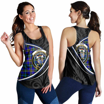 Hope Tartan Family Crest Women Racerback Tanks Celtic Scottish Thistle Floral - Tartan Vibes Clothing