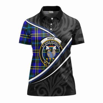 Hope Tartan Family Crest Women's Polo Shirt Celtic Scottish Thistle Floral
