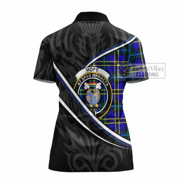 Hope Tartan Family Crest Women's Polo Shirt Celtic Scottish Thistle Floral