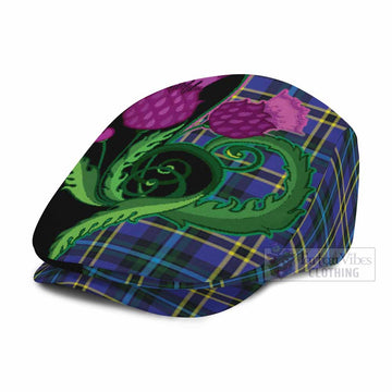 Hope Tartan Flat Cap, Jeff Cap Traditional Scottish Thistle