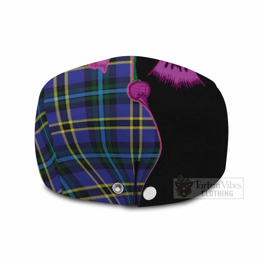 Hope Tartan Flat Cap, Jeff Cap Traditional Scottish Thistle
