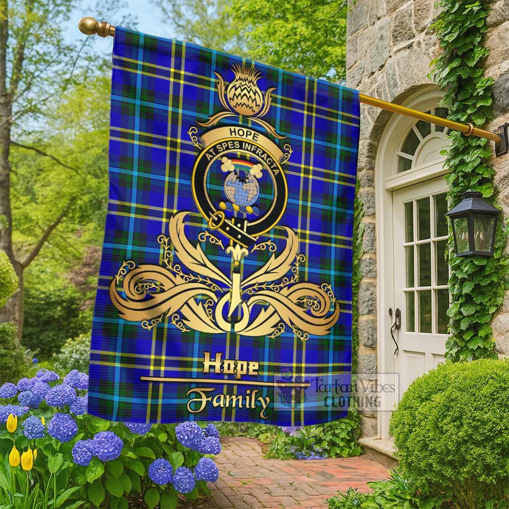 Hope Tartan Garden Flag with Highland Thistle Cherish Family Crest Style - Tartan Vibes Clothing