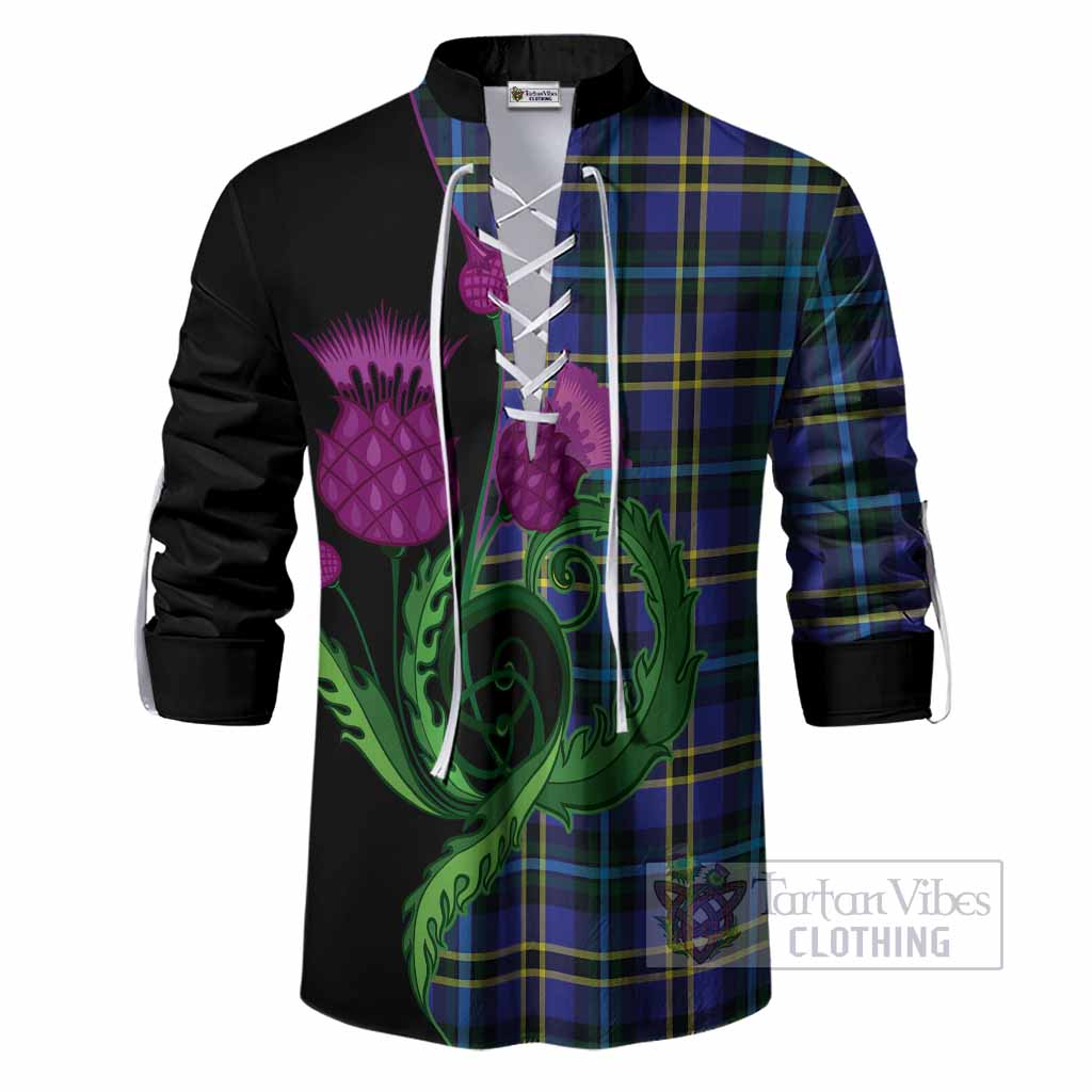 Hope Tartan Ghillie Shirt Traditional Scottish Thistle