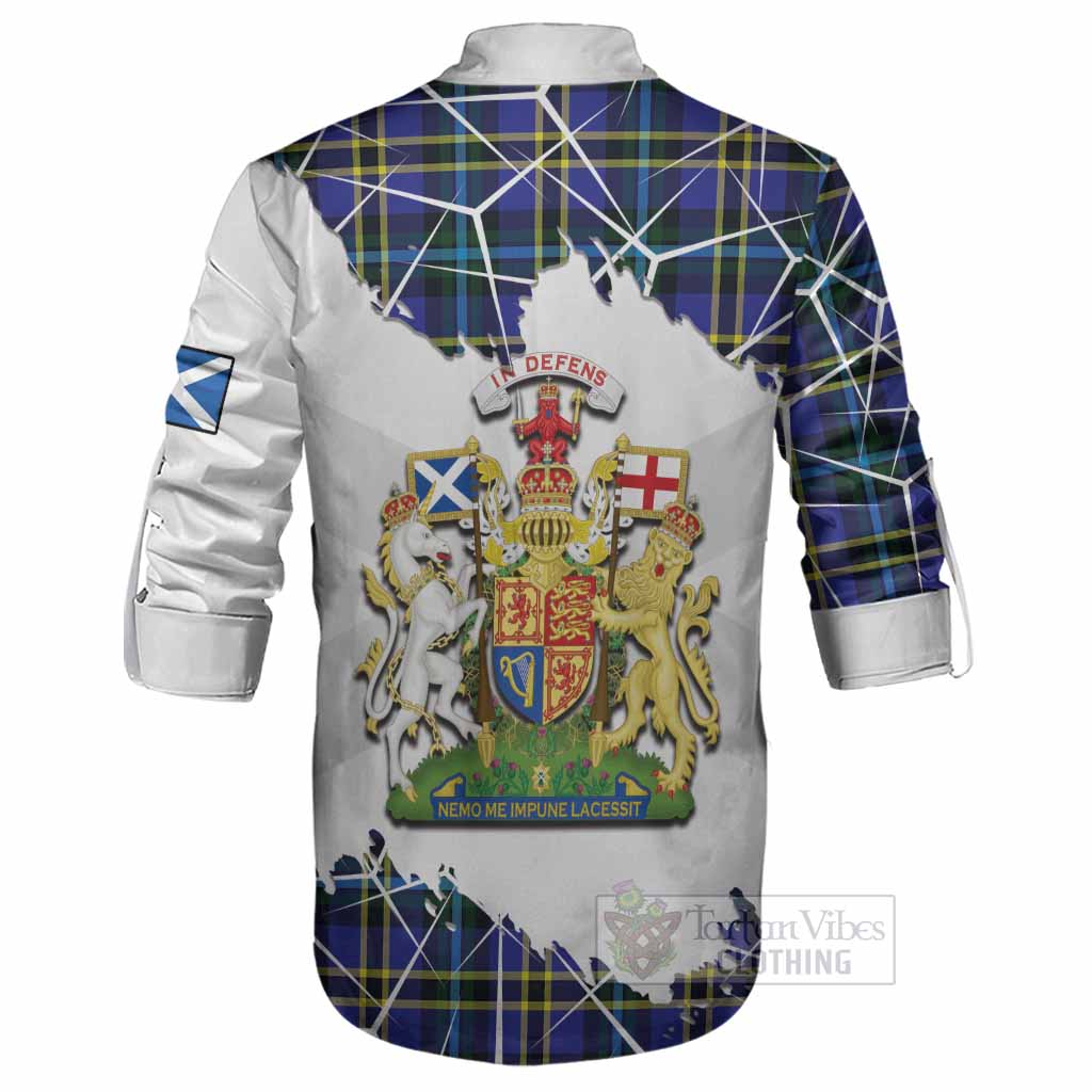 Hope Tartan Ghillie Shirt with Family Crest and Lion Rampant Grunge Style
