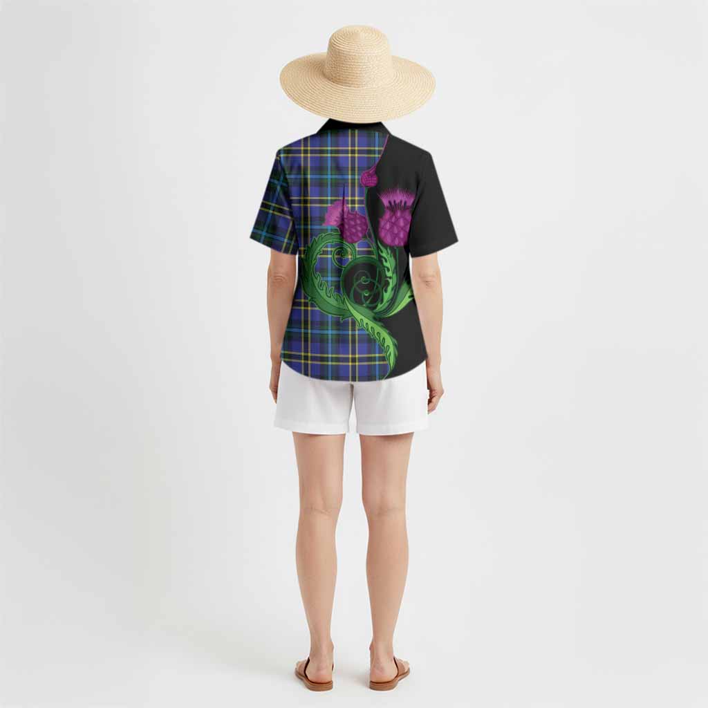 Hope Tartan Hawaiian Shirt Traditional Scottish Thistle