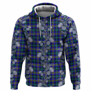 Hope Tartan Hoodie Seamless Scottish Thistle Flowers
