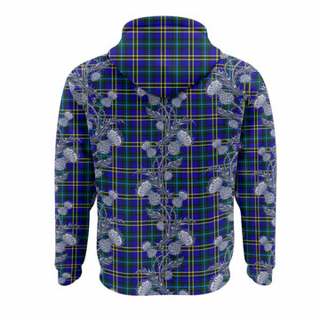 Hope Tartan Hoodie Seamless Scottish Thistle Flowers