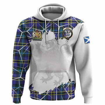 Hope Tartan Hoodie with Family Crest and Lion Rampant Grunge Style