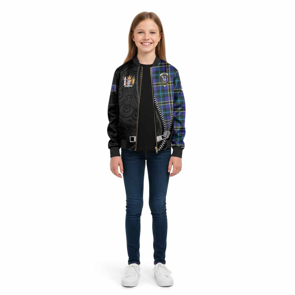 Hope Tartan Kid Bomber Jacket New Zealand Pattern Unique Zipper Stylized