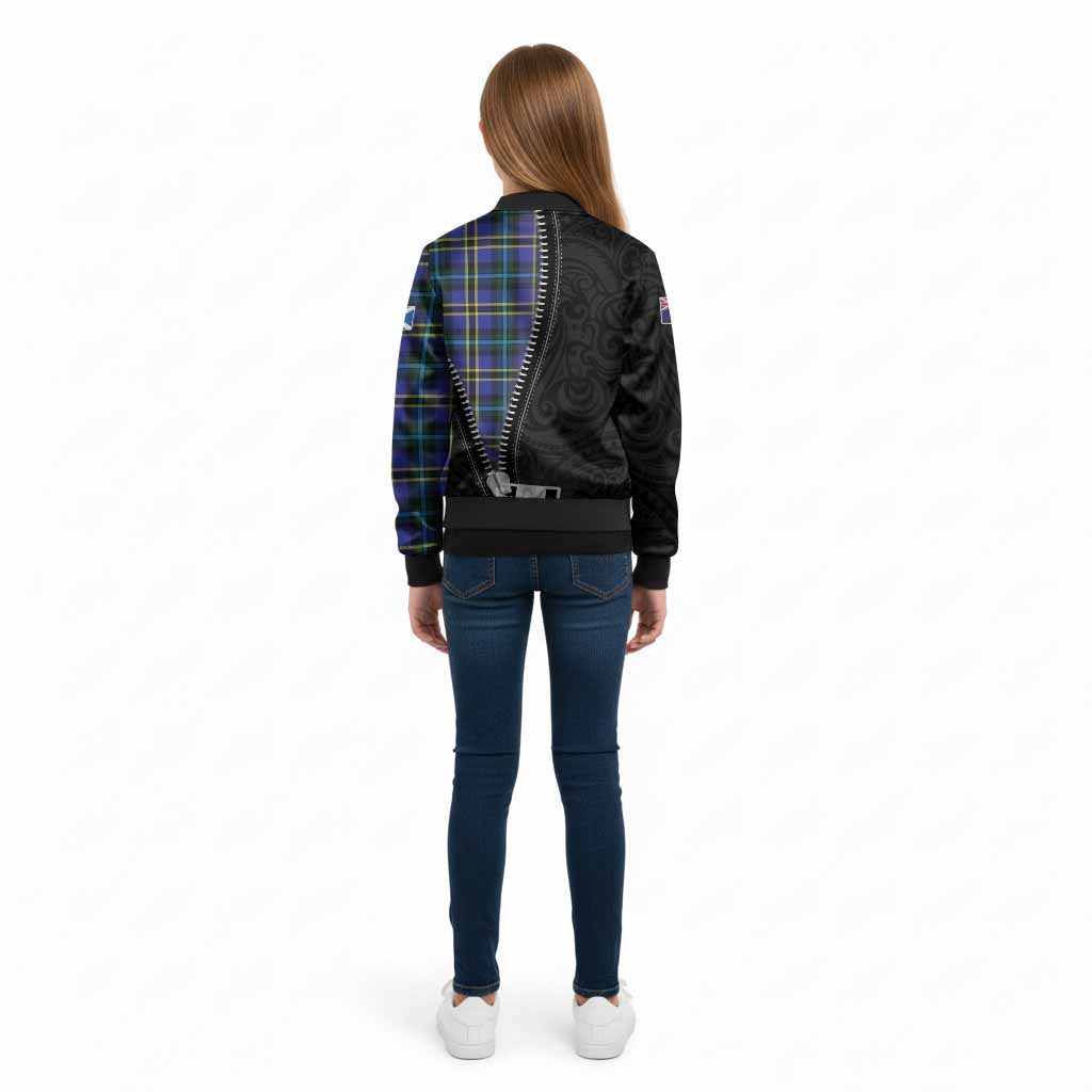 Hope Tartan Kid Bomber Jacket New Zealand Pattern Unique Zipper Stylized