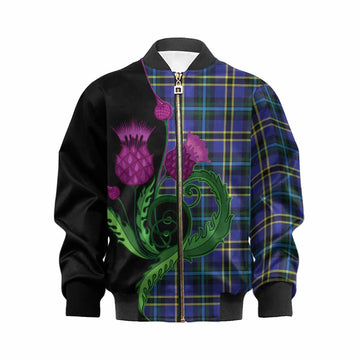 Hope Tartan Kid Bomber Jacket Traditional Scottish Thistle