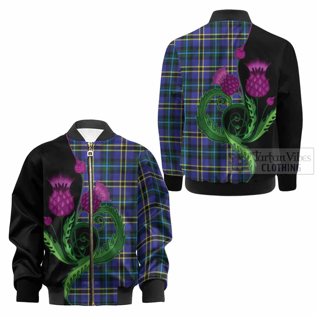 Hope Tartan Kid Bomber Jacket Traditional Scottish Thistle