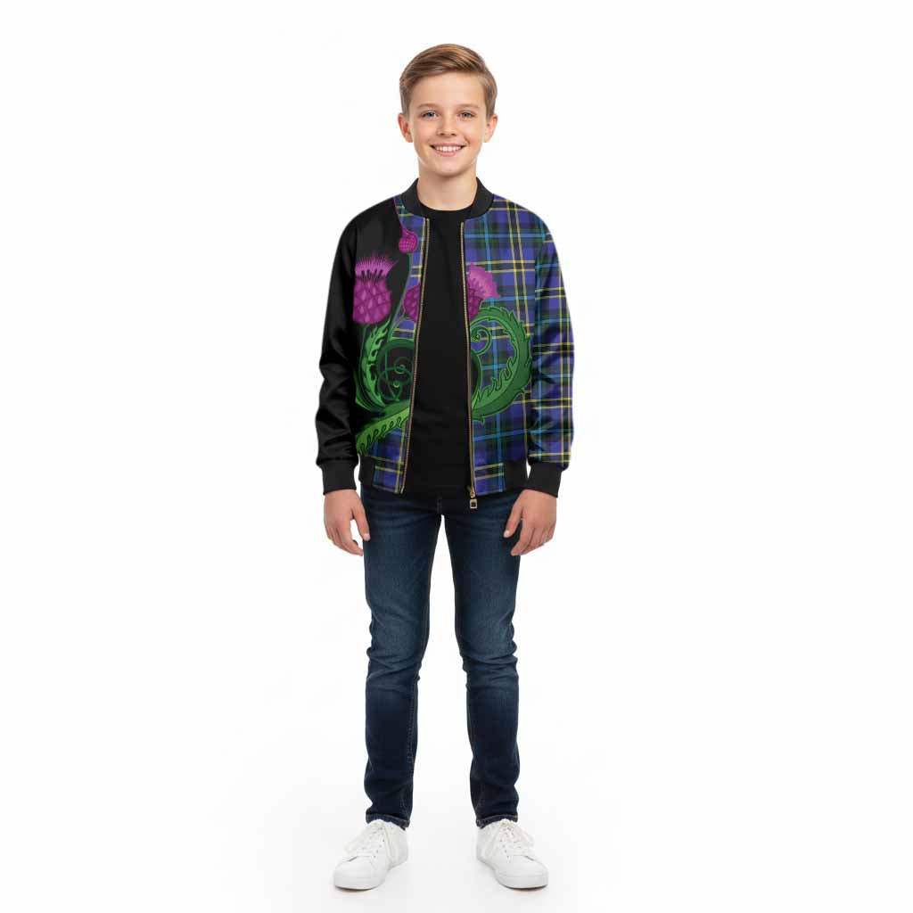 Hope Tartan Kid Bomber Jacket Traditional Scottish Thistle
