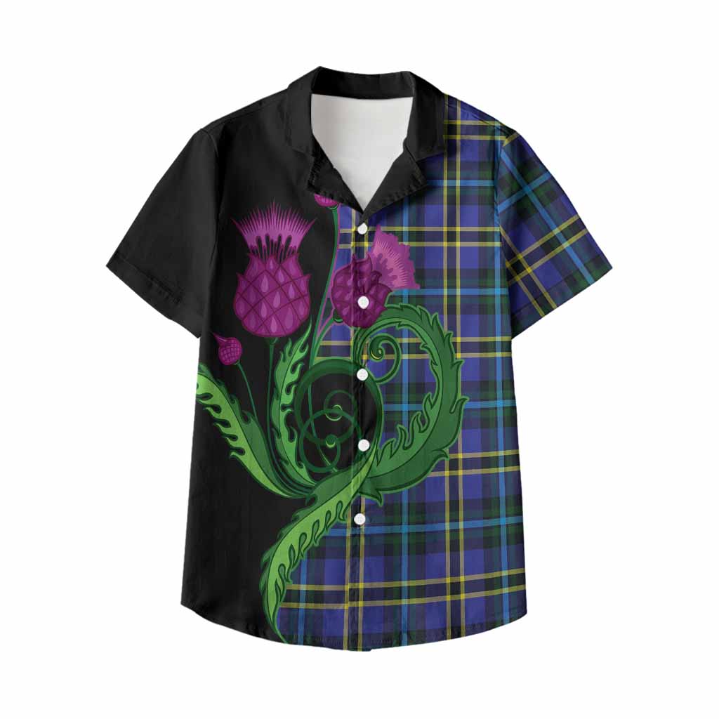 Hope Tartan Kid Hawaiian Shirt Traditional Scottish Thistle