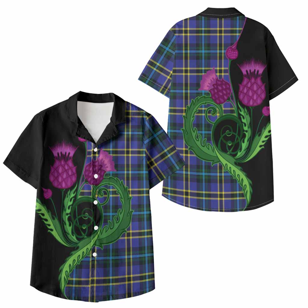 Hope Tartan Kid Hawaiian Shirt Traditional Scottish Thistle