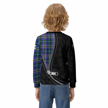 Hope Tartan Kid Knitted Sweatshirt New Zealand Pattern Unique Zipper Stylized