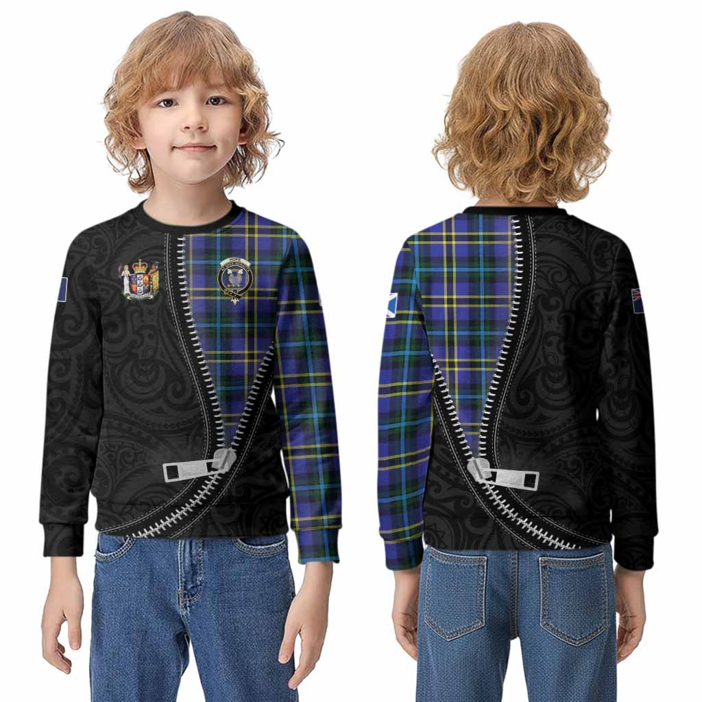 Hope Tartan Kid Knitted Sweatshirt New Zealand Pattern Unique Zipper Stylized