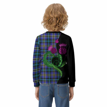 Hope Tartan Kid Knitted Sweatshirt Traditional Scottish Thistle