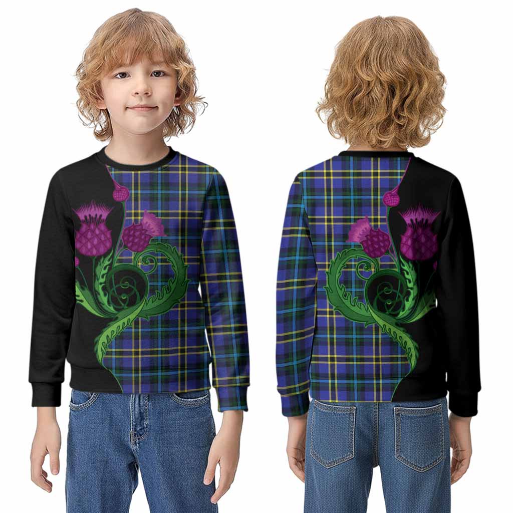 Hope Tartan Kid Knitted Sweatshirt Traditional Scottish Thistle