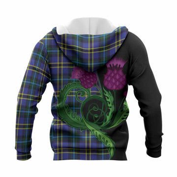 Hope Tartan Knitted Hoodie Traditional Scottish Thistle