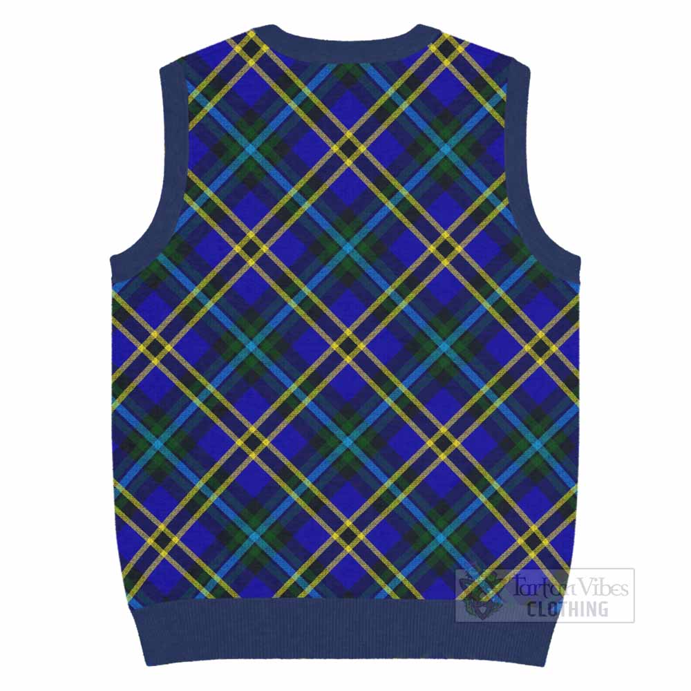 Hope Tartan Knitted V-Neck Vest with Family Crest Cross Style