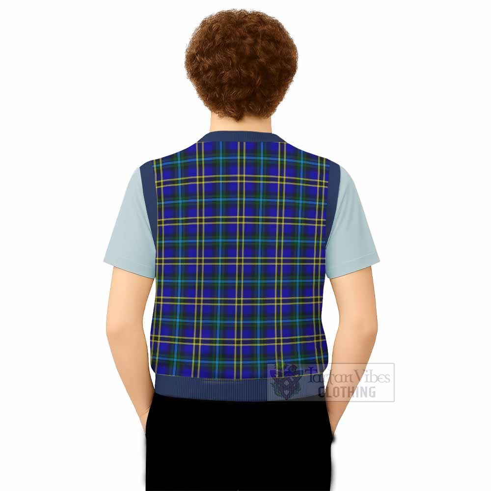 Hope Tartan Knitted V-Neck Vest with Family Crest - Tartan Vibes Clothing