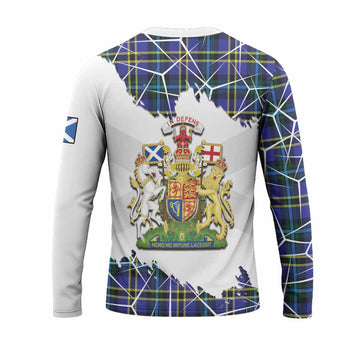 Hope Tartan Long Sleeve T-Shirt with Family Crest and Lion Rampant Grunge Style