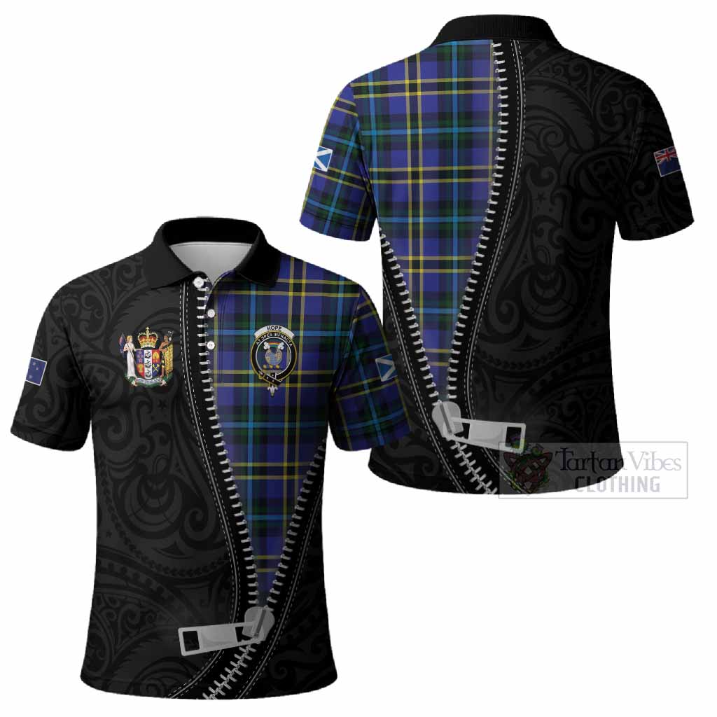 Hope Tartan Polo Shirt New Zealand Pattern Unique Zipper Stylized