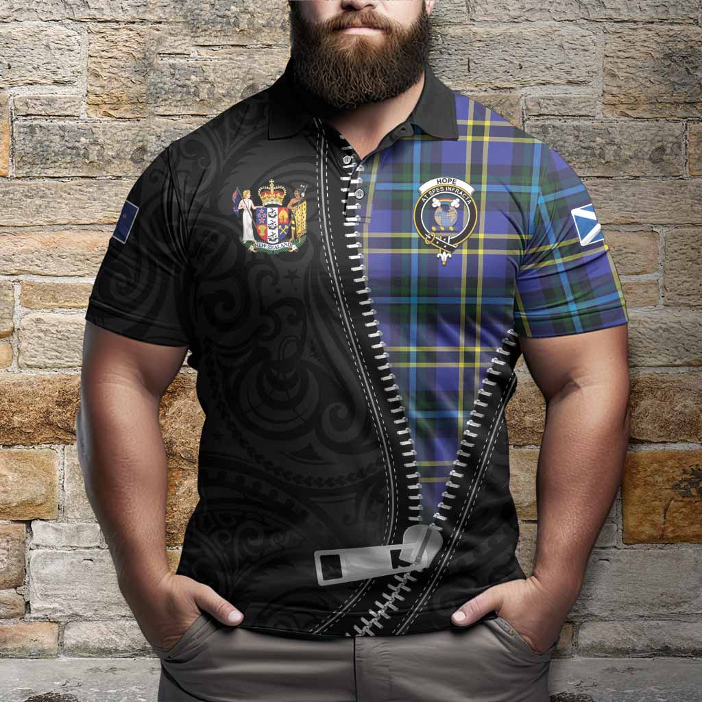 Hope Tartan Polo Shirt New Zealand Pattern Unique Zipper Stylized